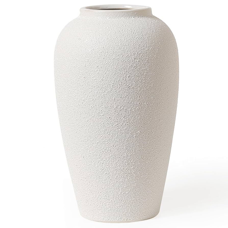 Kokrose Rustic Ceramic Table Vase, 11.8" Vintage Clay Tall Floor Ceramic Terracotta Vase for Tabl... | Amazon (US)