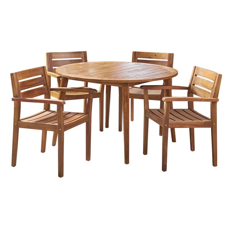 Schmitz Round 4 - Person 47.25'' Long Dining Set | Wayfair North America