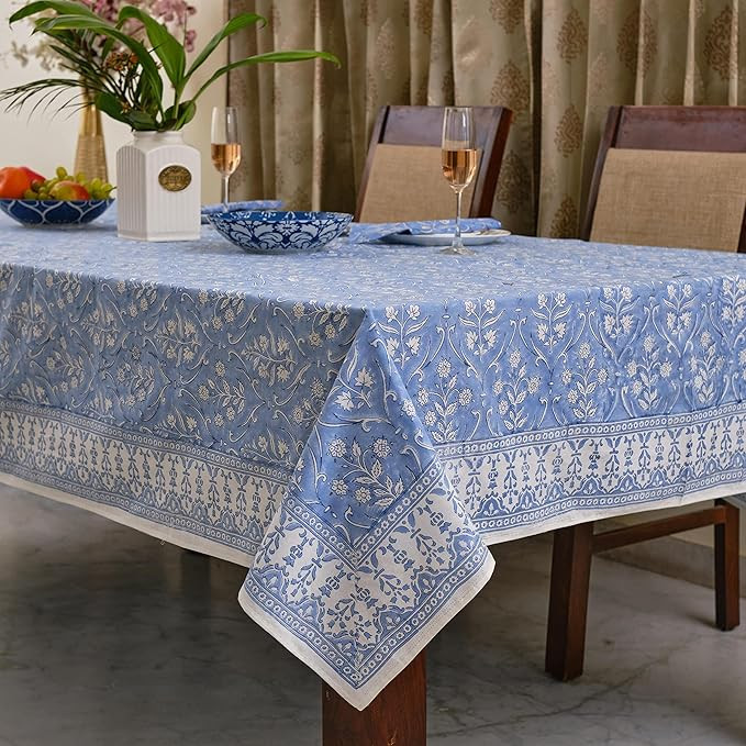 Ridhi Decorative Cotton Hand Block Print Dinning Table Cover, Thanks Giving Table Christmas Farmh... | Amazon (US)