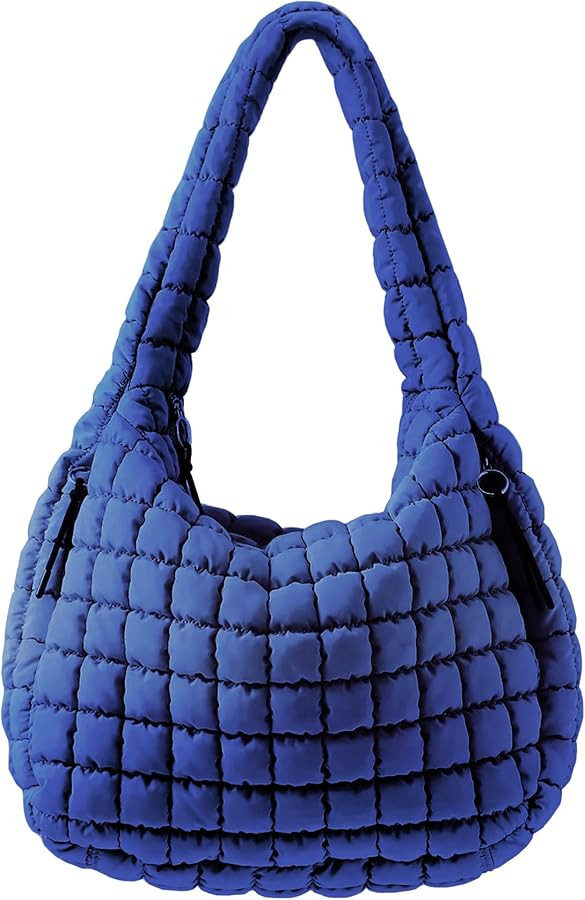 Puffer Quilted Shoulder Bag for Women Padding Shoulder Bag Puffy Hobo Bag Trendy Tote Bag 2025 | Amazon (US)
