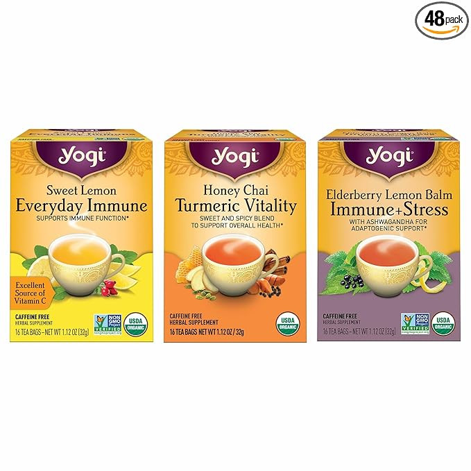 Yogi Tea Immune Support Tea Variety Pack - 16 Bags per Pack (3 Packs) - Immunity Support Sampler ... | Amazon (US)