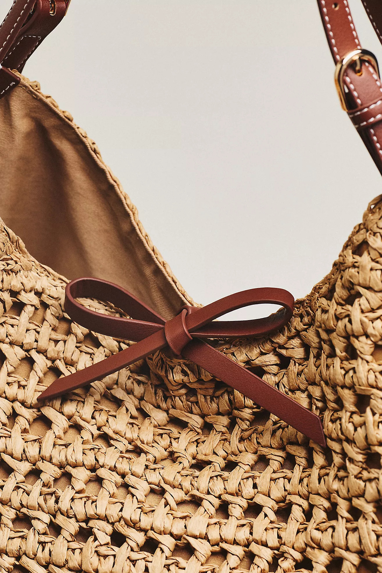 Celandine Oversized Raffia Winged Hobo Bag | Anthropologie (US)