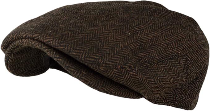 Wonderful Fashion Men's Classic Herringbone Tweed Wool Blend Newsboy Ivy Hat (Large/X-Large, Char... | Amazon (US)