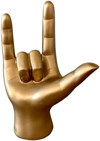 ASL Gift, ILY Interpreter Sign Language Home Decor Statue, Metallic Gold Hand Decoration & Exclus... | Amazon (US)