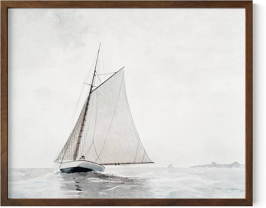 HAUS AND HUES Sailboat Wall Art - Vintage and Modern Frame Wall Art Collection, Nautical wall art... | Amazon (US)