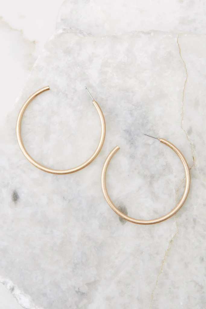 It's Too Easy Gold Hoop Earrings | Red Dress 