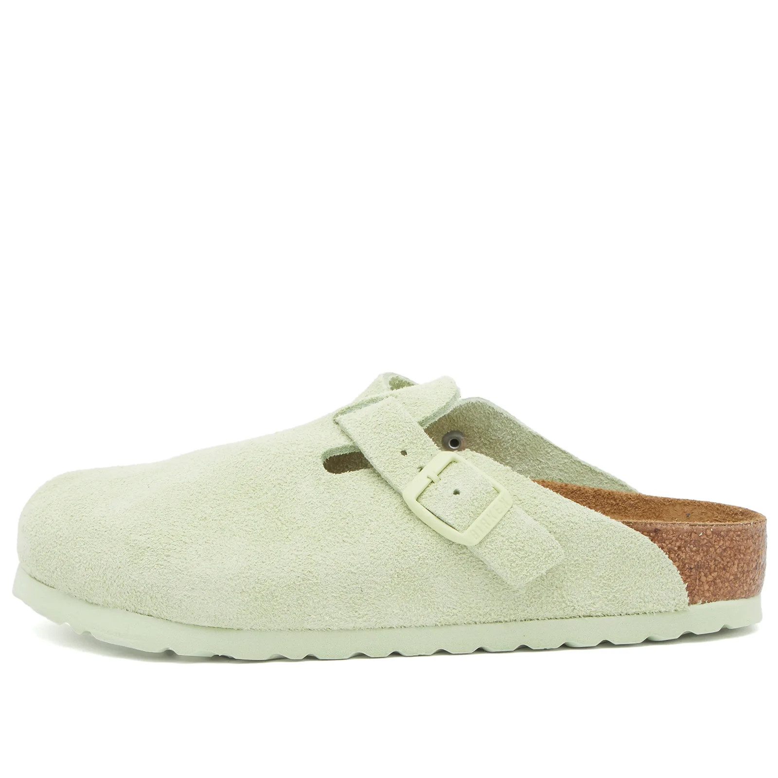 Birkenstock Boston Clog - Faded Lime Suede, Size UK 10.5 | END. Clothing