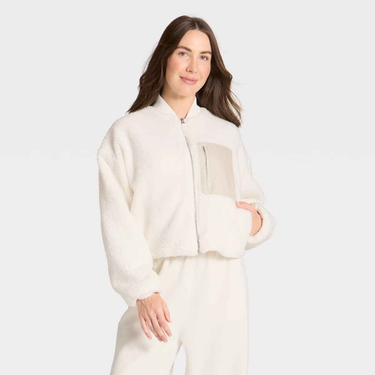 Women's High Pile Bomber Jacket - All In Motion™ | Target