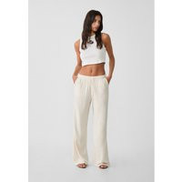 Stradivarius Loose-fitting linen blend trousers Stone L | Stradivarius (UK)