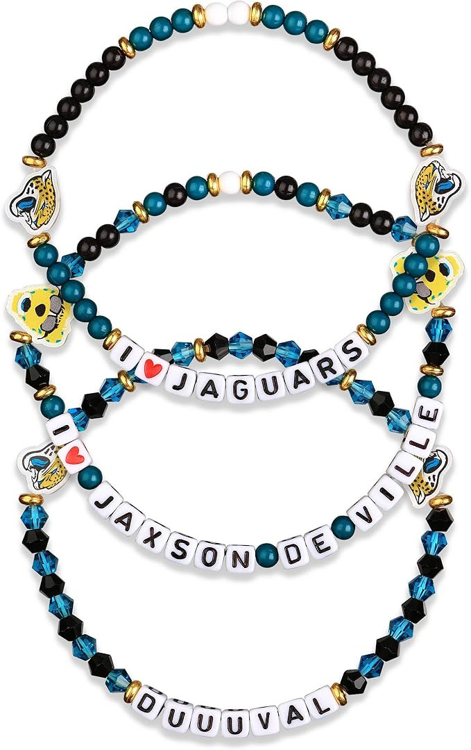 FOCO NFL Unisex-Adult NFL Team Logo Officially Licensed 3-Pack Beaded Friendship Bracelets | Amazon (US)