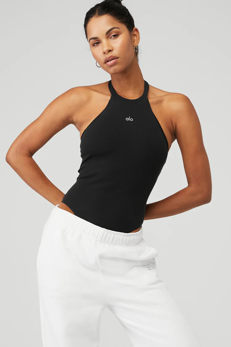 Goddess Rib Prime Time Halter Bodysuit | Alo Yoga (US)