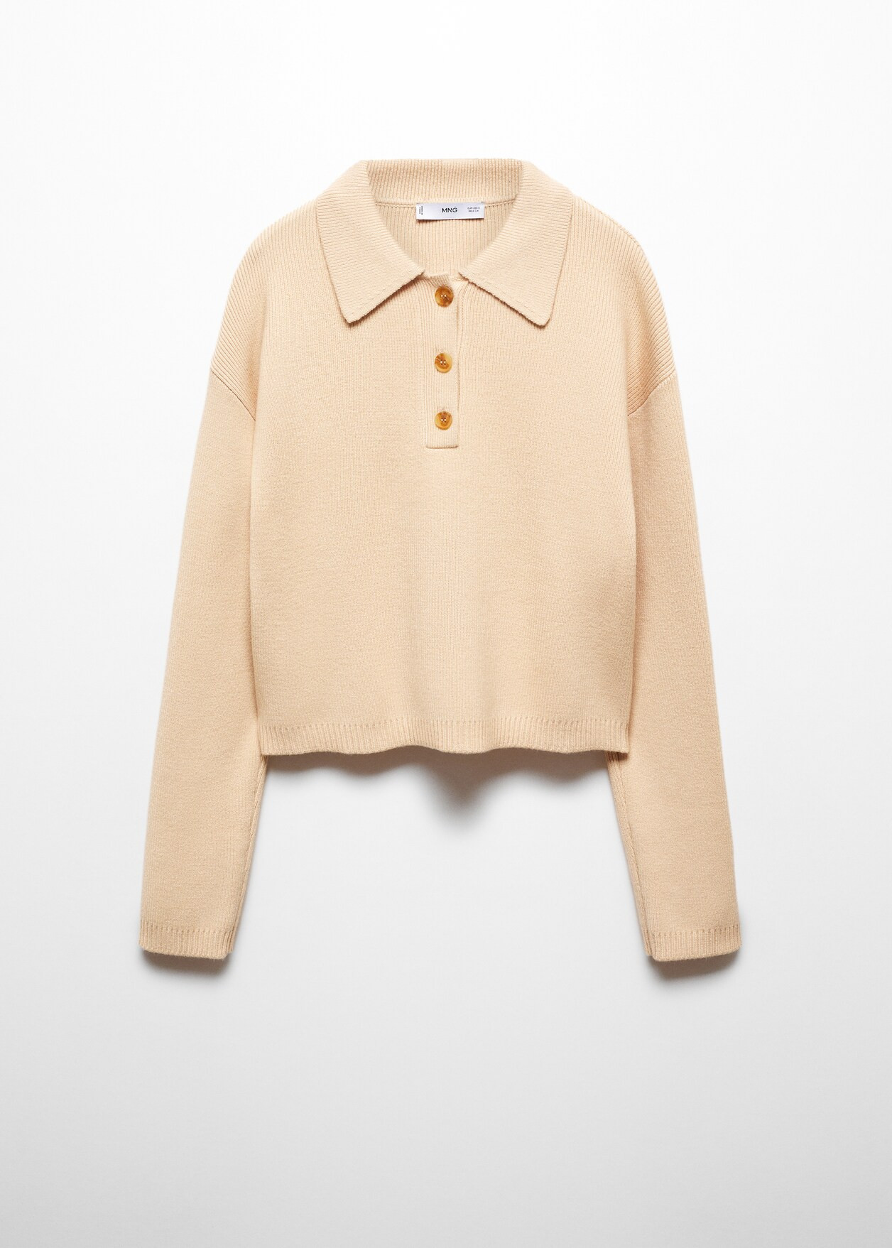 Buttoned collar knit sweater - Woman | MANGO USA | MANGO (US)