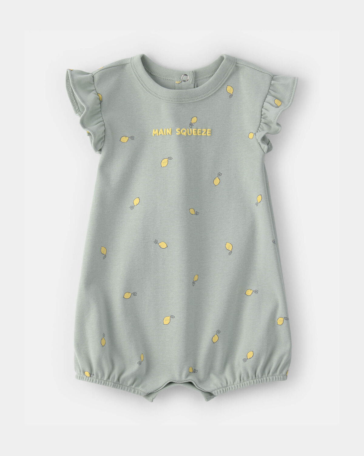 Baby Girl 'Main Squeeze' Lemon Short-Sleeve Romper - Green | Carter's Inc