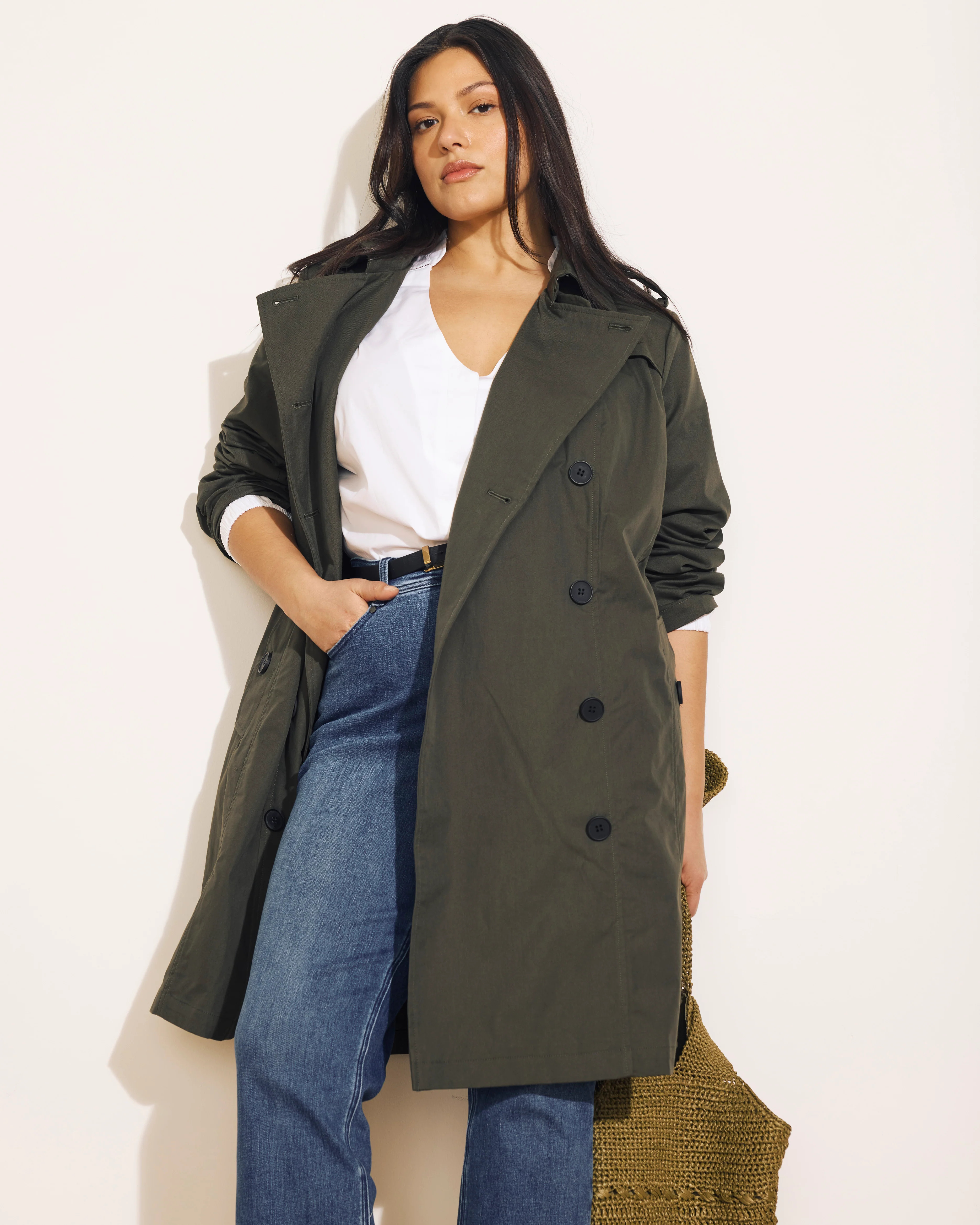 Derjon Trench Coat - Camo | Universal Standard