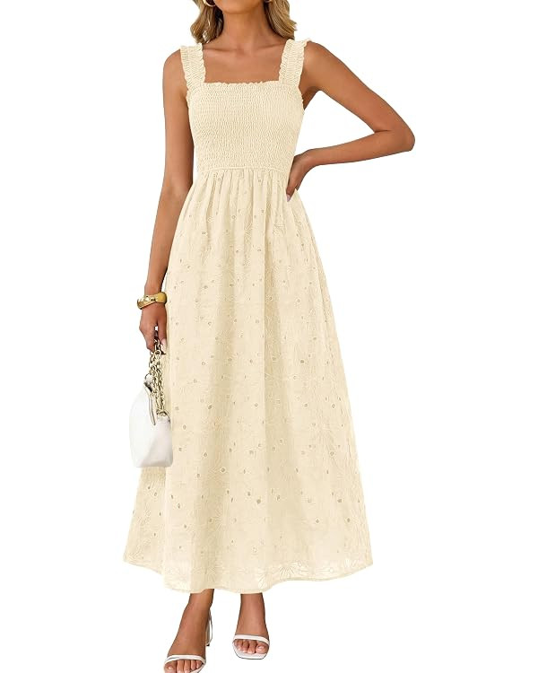 KIRUNDO Summer Lace Dress Vacation Outfits for Women 2026 Wedding Guest Dresses Maxi Beach Boho S... | Amazon (US)