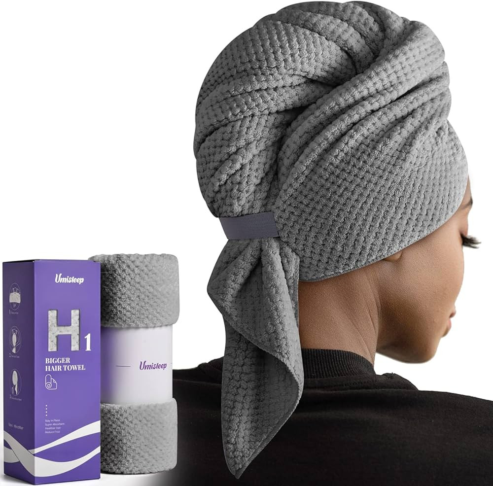 Extra Large Microfiber Hair Towel for Women Long, Curly, Thick Hair, Super Soft Anti Frizz Quick ... | Amazon (US)