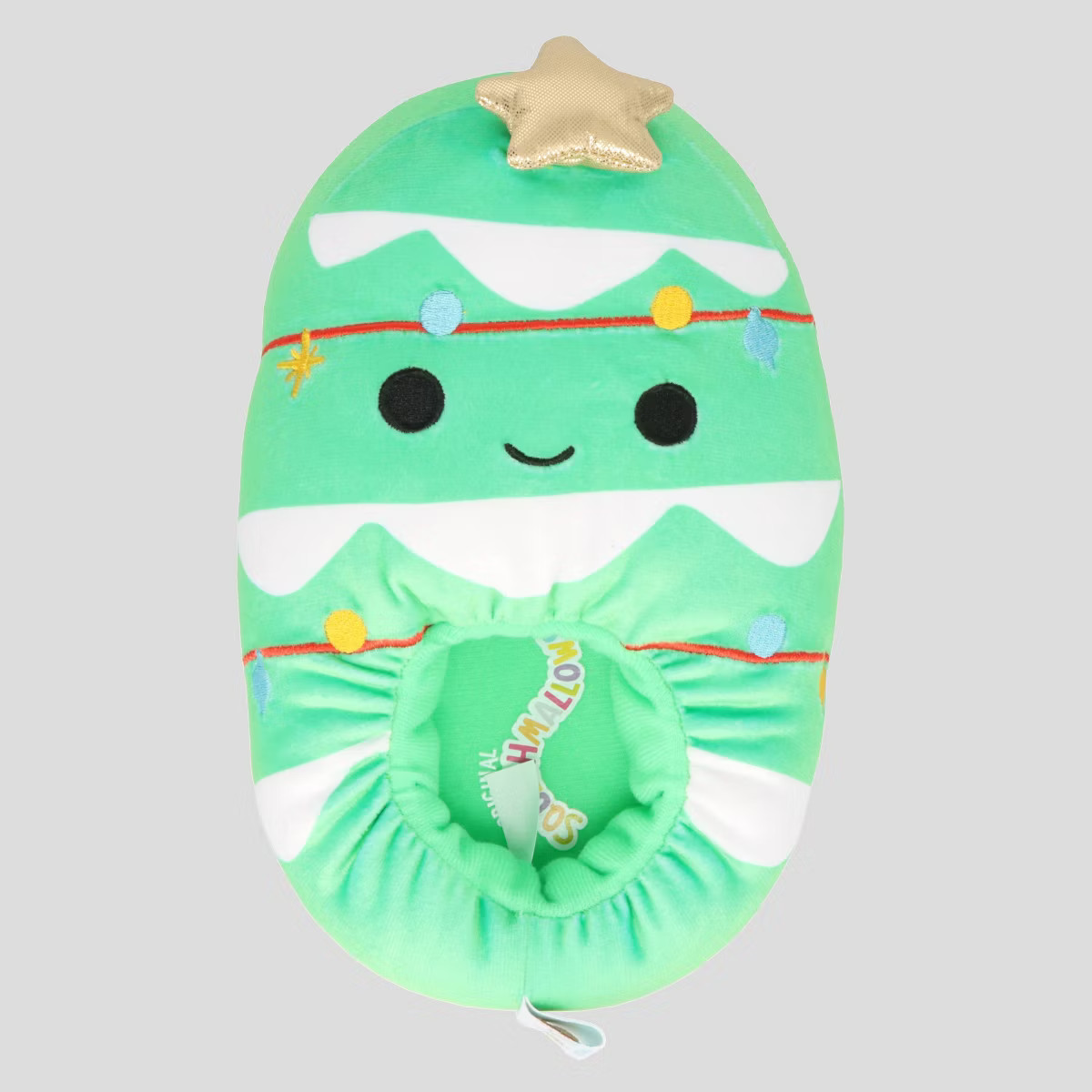 Squishmallows Kids' Christmas Tree Slide Slippers - Green | Target