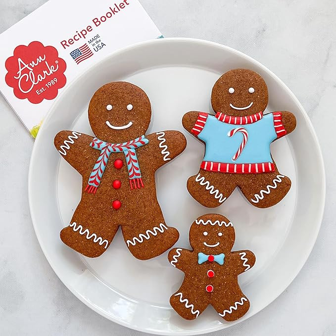 Gingerbread Man Cookie Cutters 3-Pc. Set Made in USA by Ann Clark, 2.9", 3.75", 5" | Amazon (US)