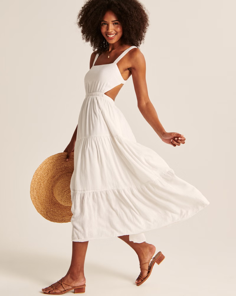 Scrunchie Strap Cutout Maxi Dress | Abercrombie & Fitch (US)