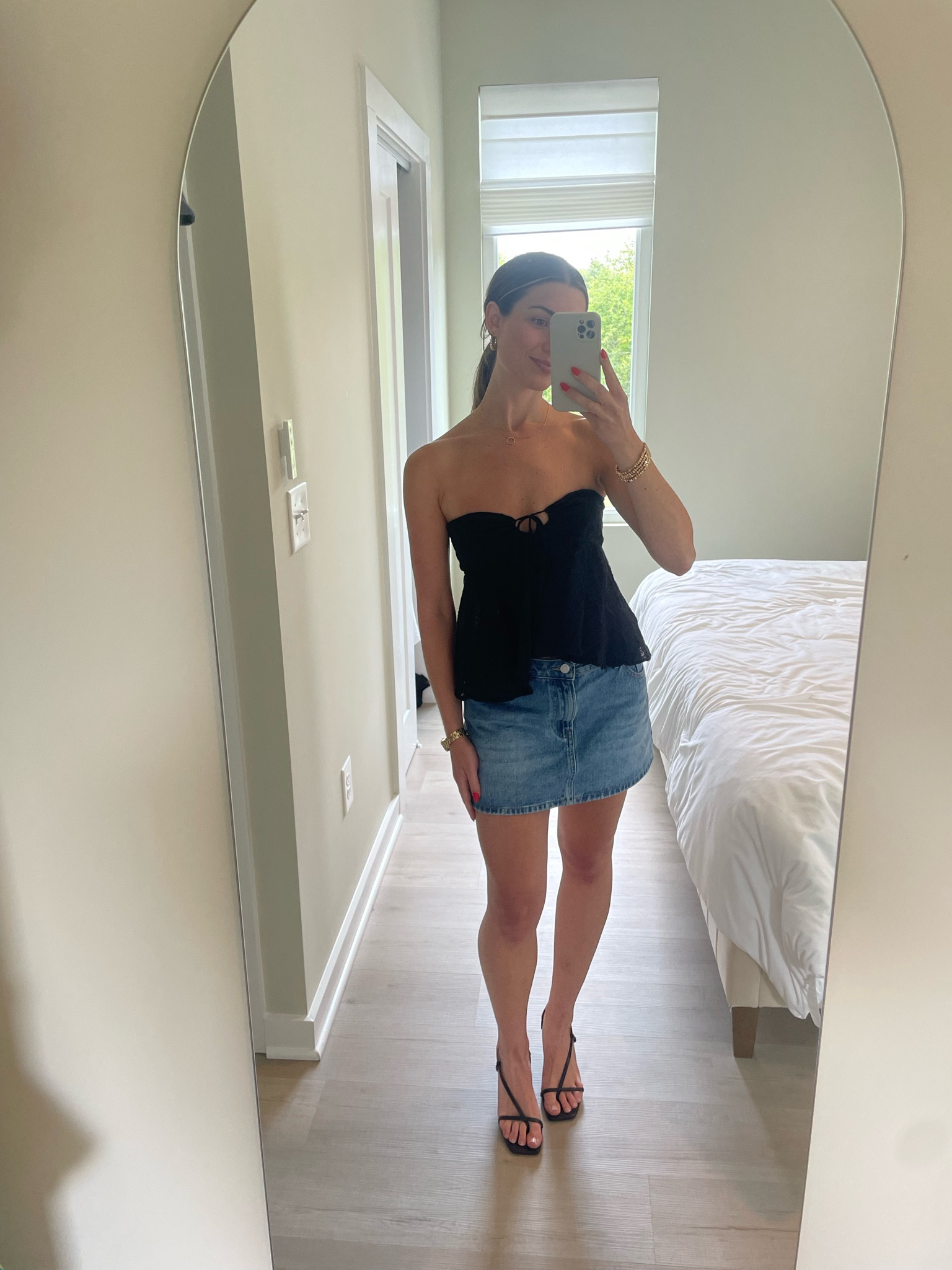 Black strapless top, size small
Jean mini skirt, size small


#LTKSeasonal #LTKFindsUnder100 #LTKStyleTip