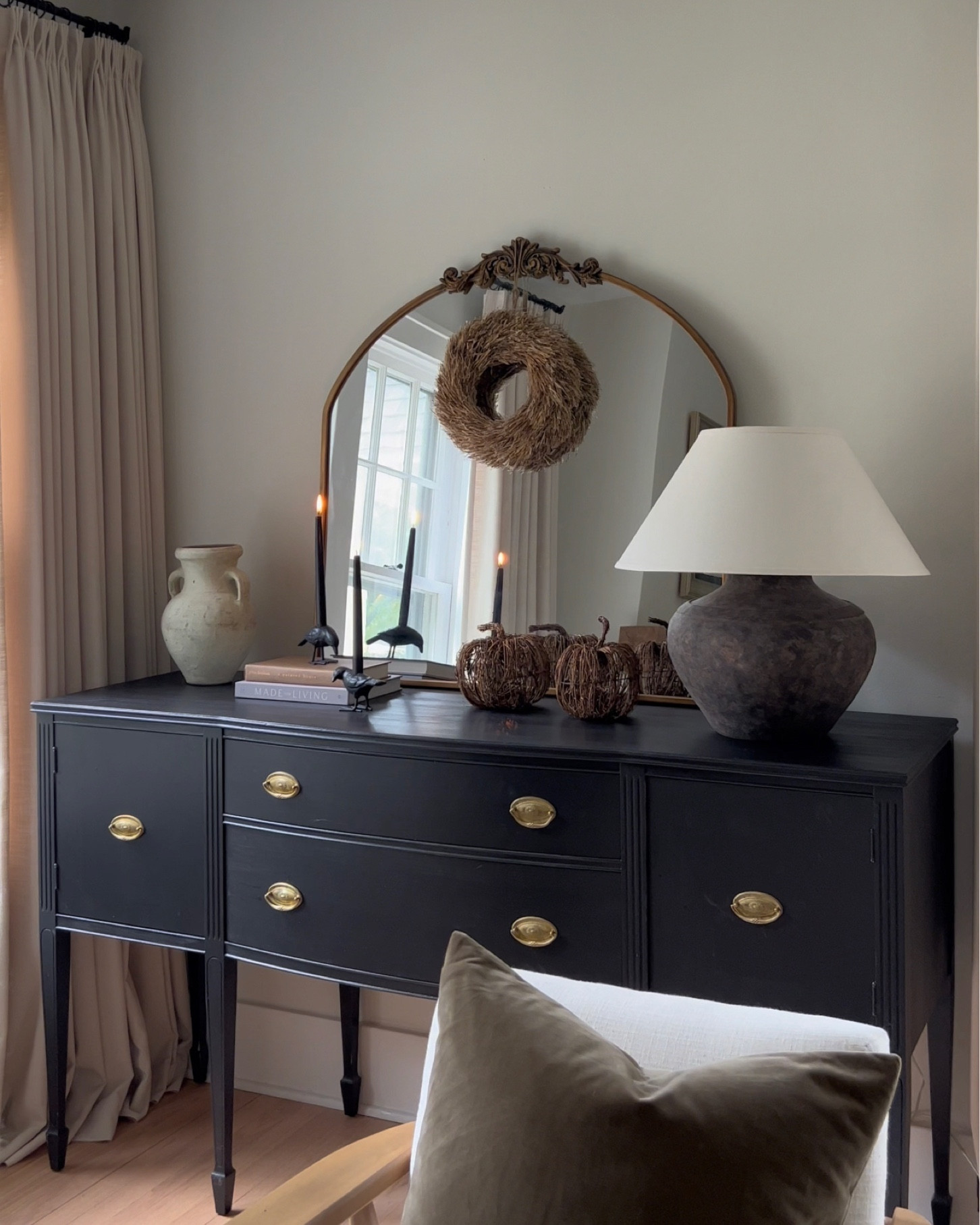 Sideboard table styled with fall decor and Halloween decor! 🤎🍂 #falldecor #halloweendecor #falldecorations

#LTKHalloween #LTKhome #LTKSeasonal