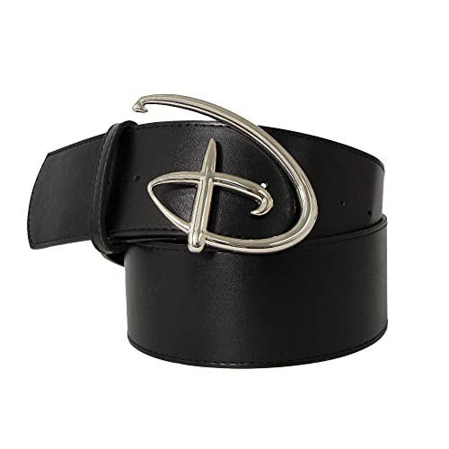 Buckle-Down Men's Logo Silver Cast, Black Vegan Leather Belt, Disney Signature D, 2.75" Wide-Fits-21-30 Inches, (CB-WDY688-2.75-XS) | Amazon (US)