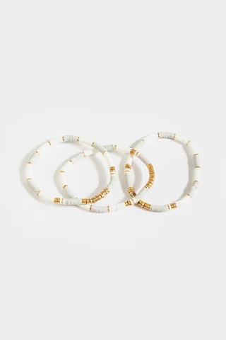Women's Demi Color-block Disc Bracelet Set in Gray by Francesca's - Size: One Size | Francesca's