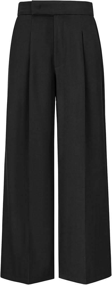 Arach&Cloz Women's Wrinkle-Free Pleated Business Wide Leg Pants Fall 2025 | Amazon (US)