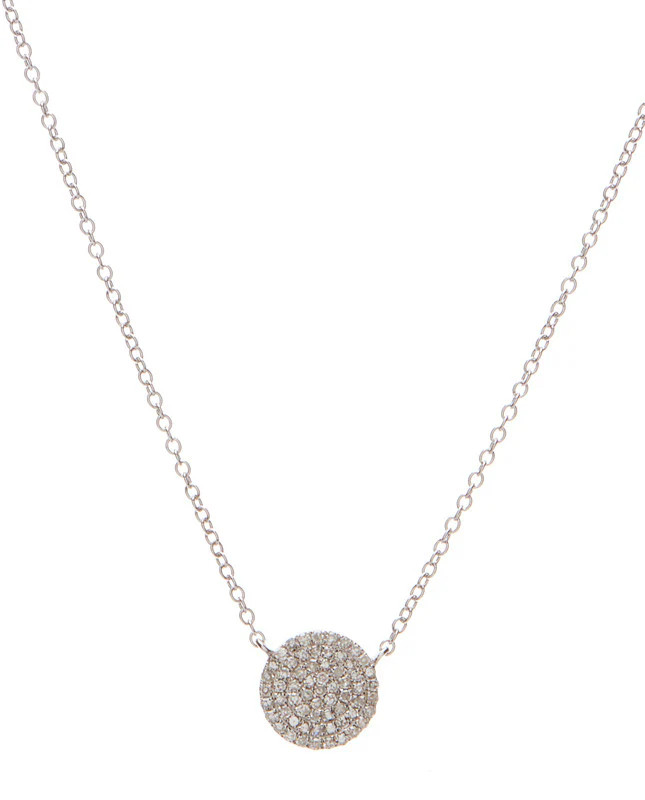 Pave Diamond Disc Necklace - Petite | Andrea Montgomery Designs