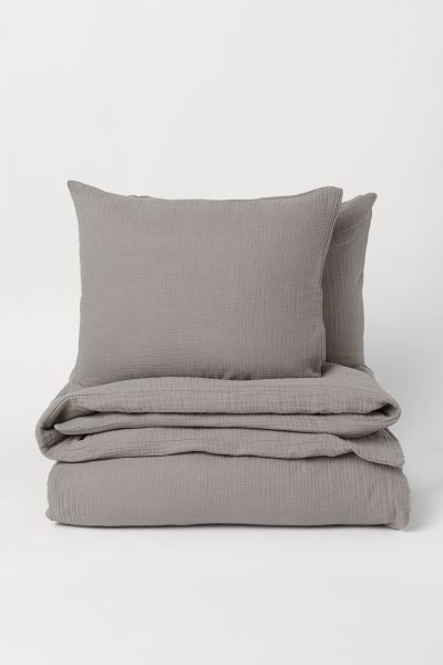 Muslin King/Queen Duvet Cover Set | H&M (US, CA, MX)