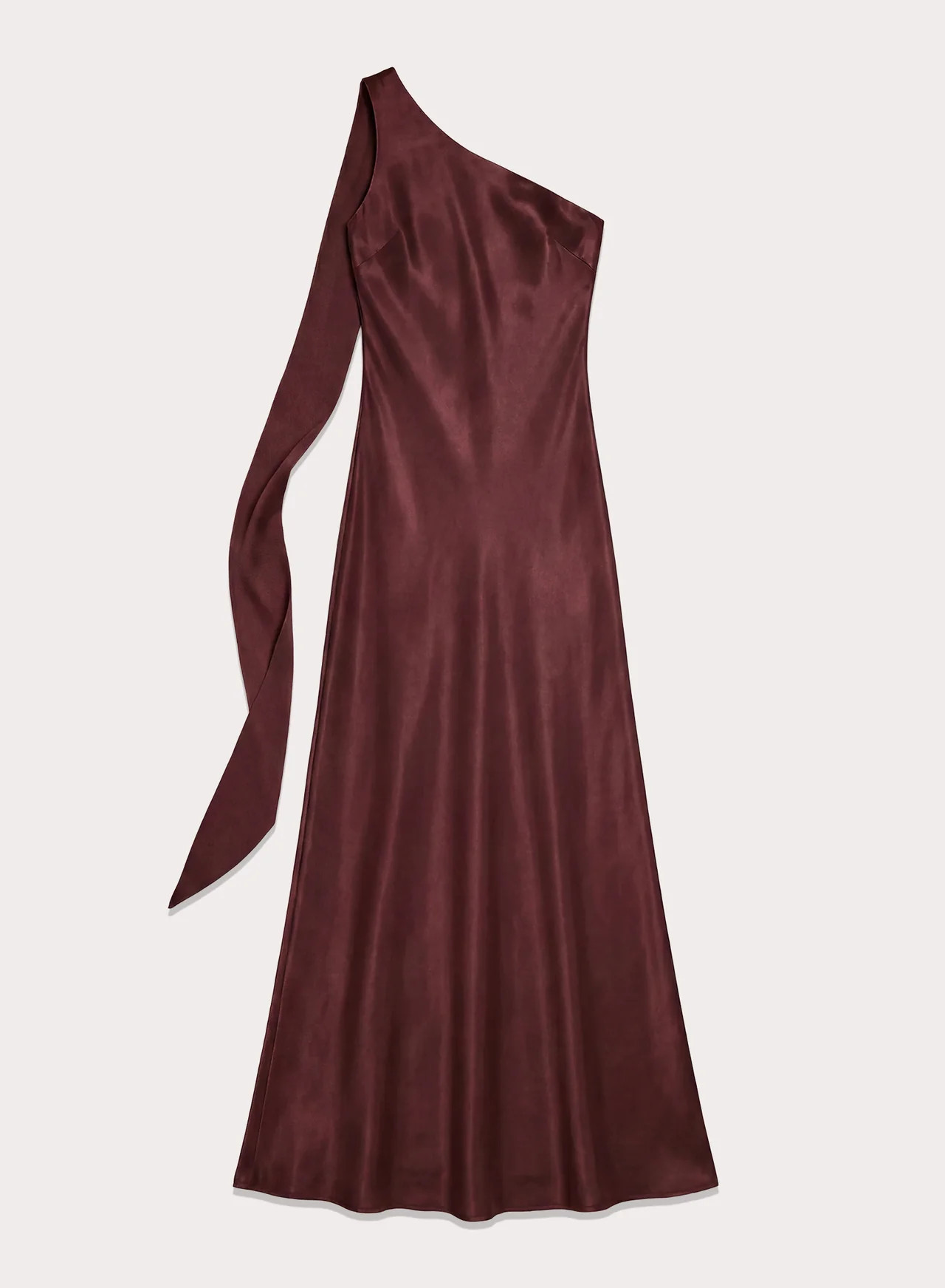 Women's Chocolate Satin One Shoulder Maxi Dress | Ellen | 4th & Reckless | 4th & Reckless