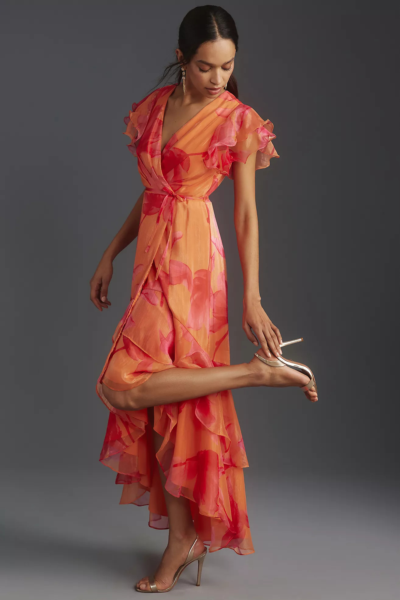 Hutch Whitlee Short-Sleeve V-Neck High-Low Dress | Anthropologie (US)