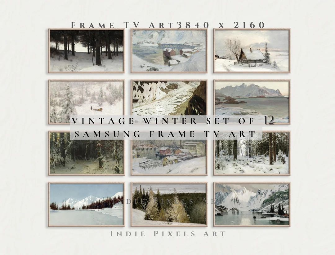 Artful Vintage Winter Samsung Frame TV Art Set of 12 Winter - Etsy | Etsy (US)