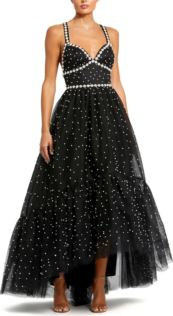 Mac Duggal Pearl Beaded High Low Gown | Nordstrom | Nordstrom