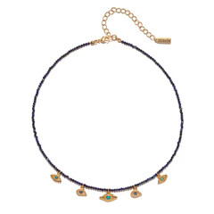 Selena Beaded Evil Eye Necklace | Sequin