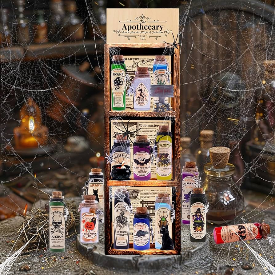 Ainswei Halloween Potion Bottles,Halloween Decorations Indoor,Apothecary Bottles with Spell Lable... | Amazon (US)