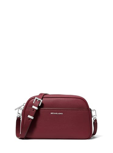 Michael Kors Jet Set Small Camera Crossbody Bag, Silver-Tone Hardware/Embossed Goat Leather/Oxblood | Amazon (US)