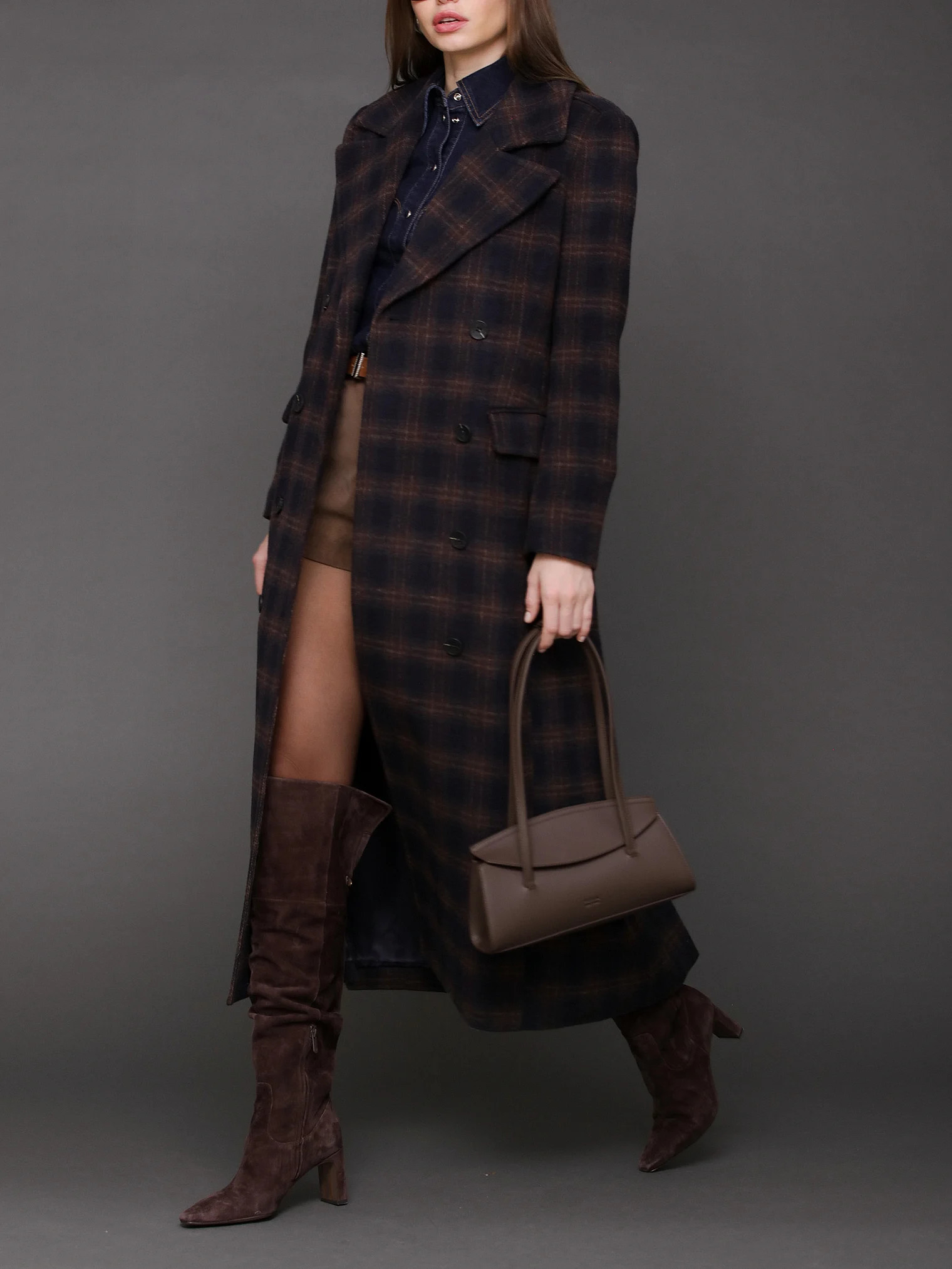 Buy Maxi Double Breasted Coat, Navy/Burgundy Plaid - Order Jackets & Outerwear online - Victoria'... | Victoria's Secret (US / CA )