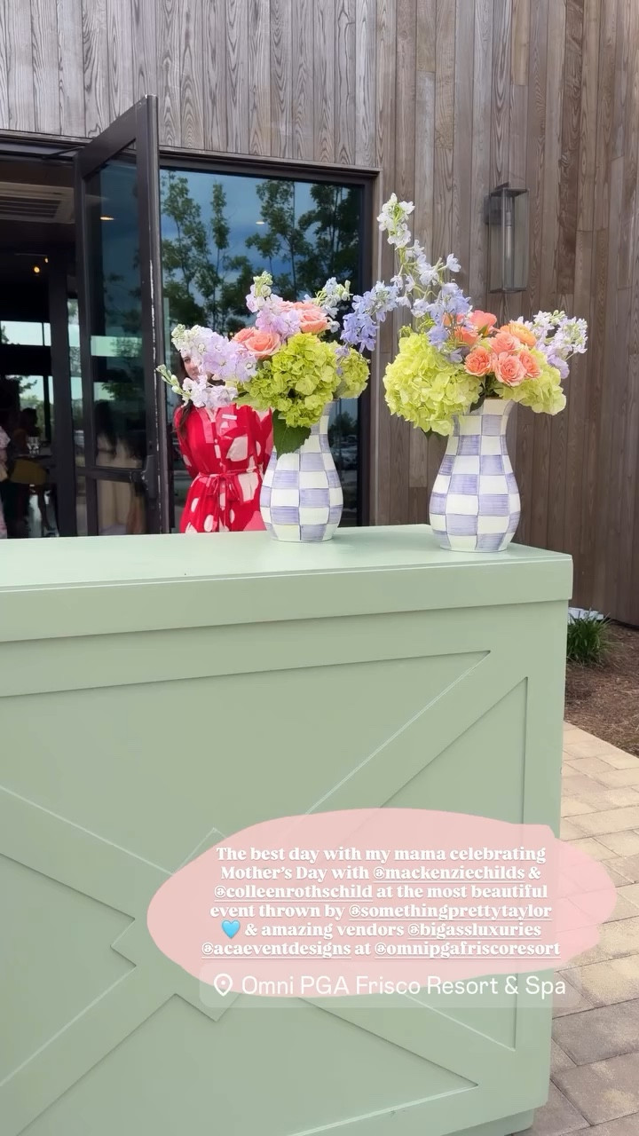 The best day with my mama celebrating Mother’s Day with @mackenziechilds & @colleenrothschild at the most beautiful event thrown by @somethingprettytaylor 🩵 & amazing vendors @bigassluxuries @acaeventdesigns at @omnipgafriscoresort