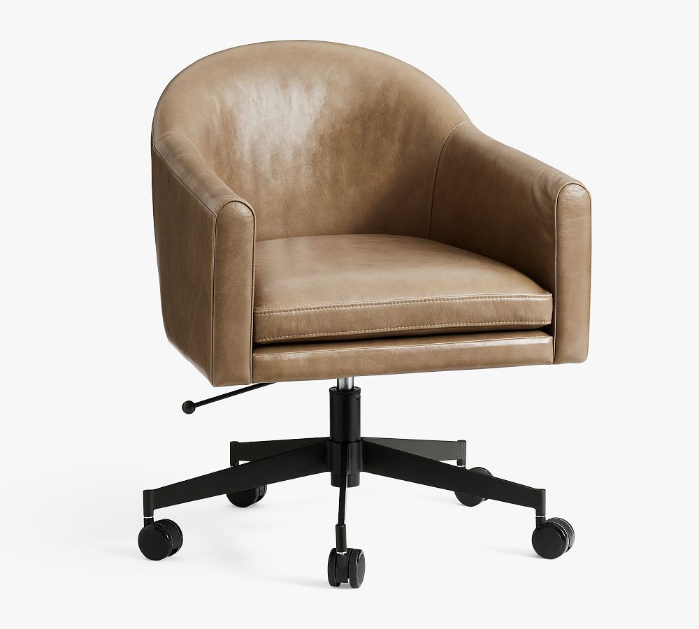 Gideon Leather Swivel Desk Chair | Pottery Barn (US)