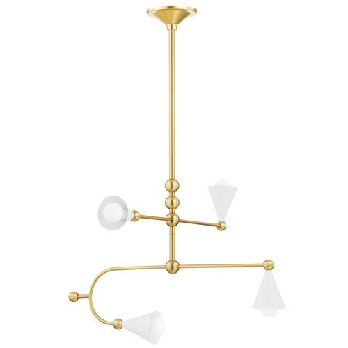 Hikari Small Chandelier, Aged Brass/Soft White | One Kings Lane