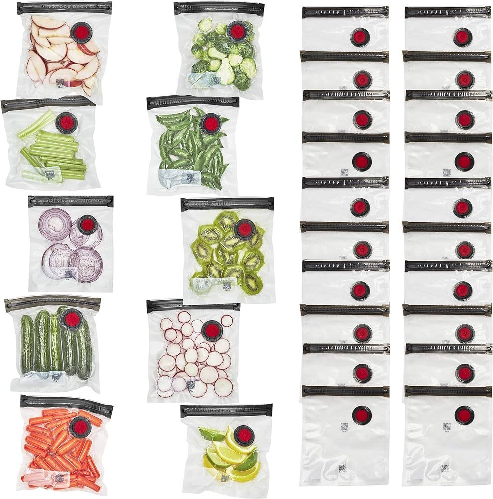 ZWILLING Fresh & Save Set 30-pc Vacuum Sealer Bag for Food, 1/2 Gallon, Sous Vide Bag, Reusable F... | Amazon (US)