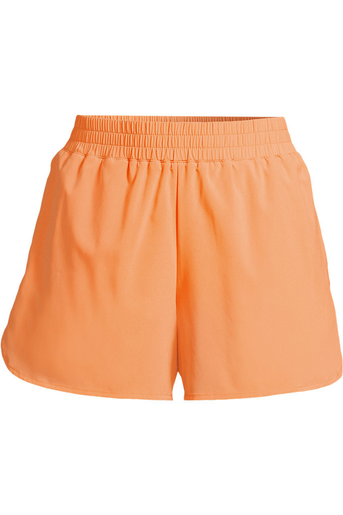 Women's Active Woven 4" Shorts with Brief - Lands' End - Orange - S | Lands' End (US)
