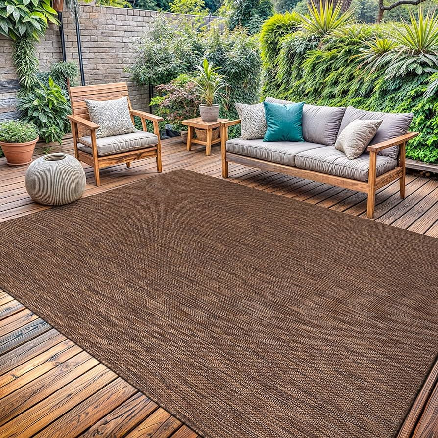 Washable Indoor Outdoor Rug Weather Resistant Carpet Modern Solid for Porch Deck Balcony Backyard... | Amazon (US)