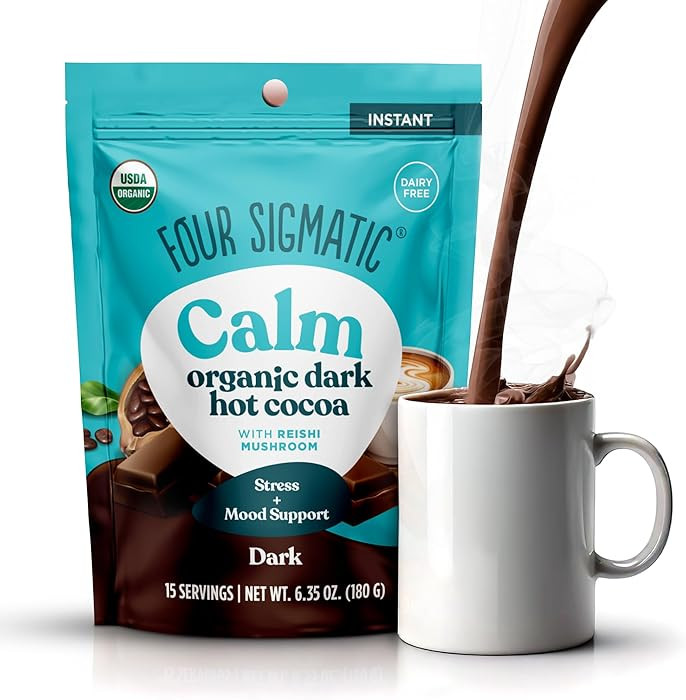 Four Sigmatic Calm Mushroom Cocoa Mix | Organic Dark Hot Cocoa Mix with Reishi Mushroom | Vegan, ... | Amazon (US)
