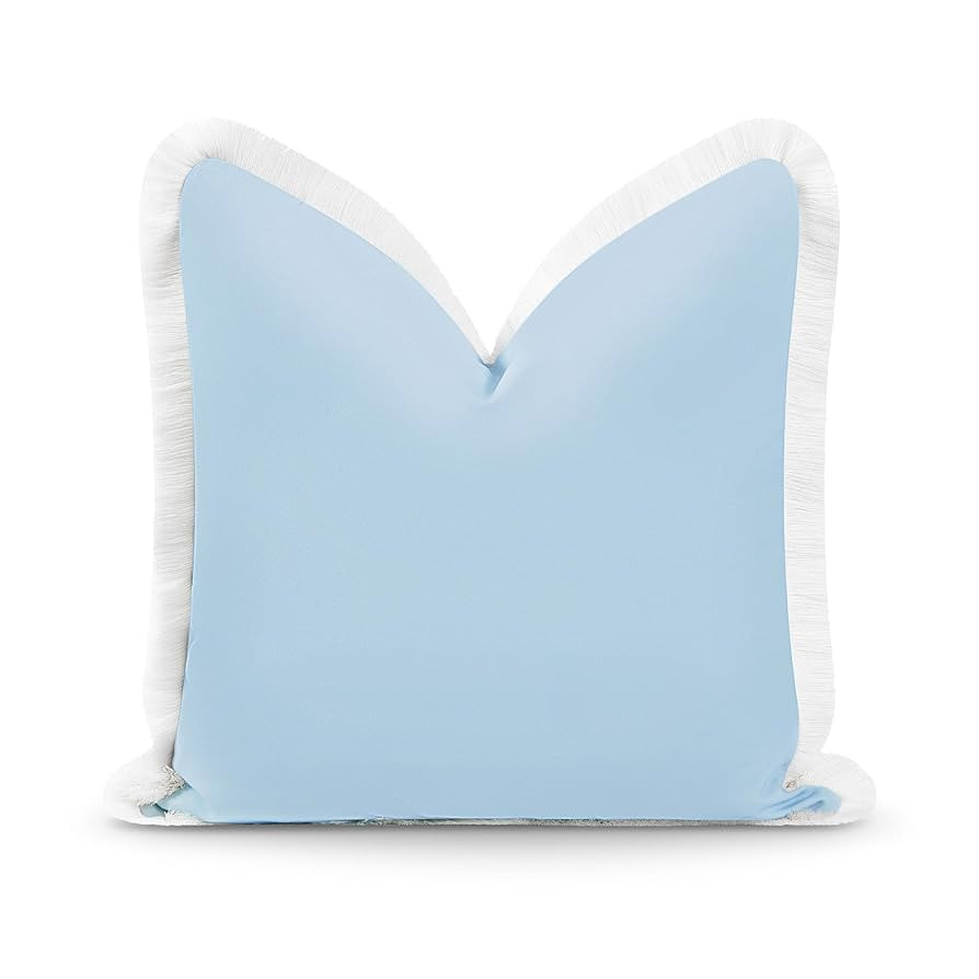 Hofdeco Premium Coastal Hampton Style Patio Indoor Outdoor Pillow Cover Only, 20"x20" Water Resis... | Amazon (US)