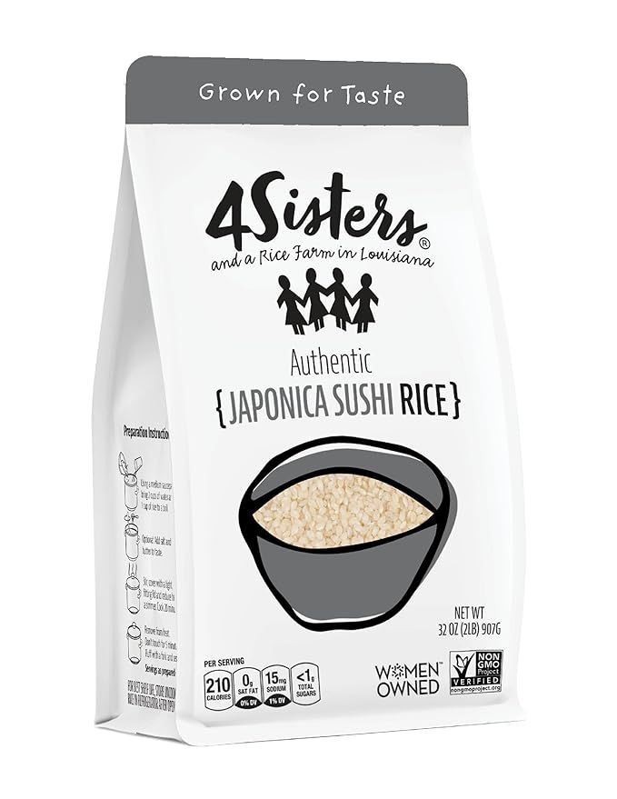4Sisters - Authentic Short Grain Japonica Sushi Rice - Sustainably Grown - Women Owned - Farm to ... | Amazon (US)