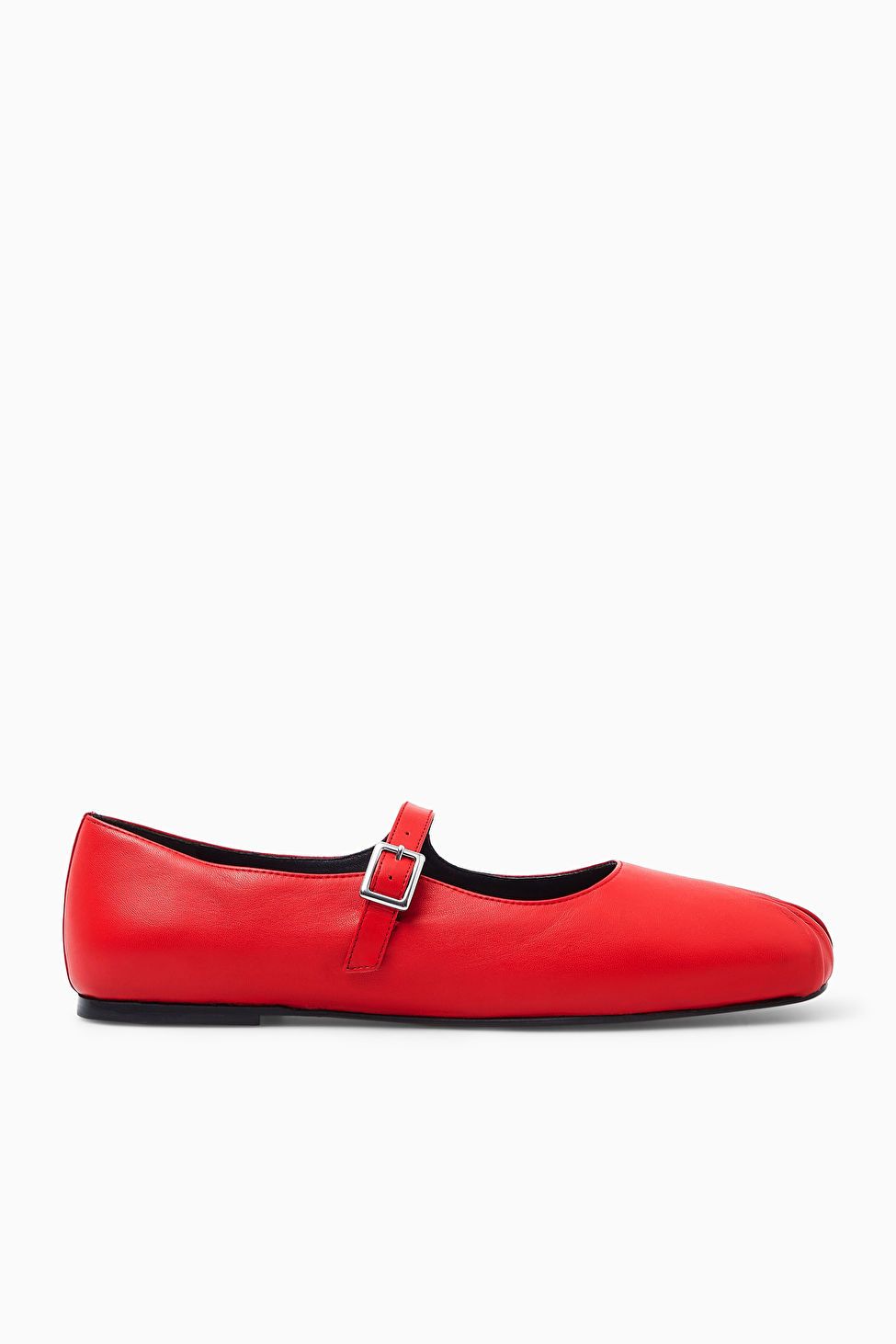 PLEATED LEATHER MARY-JANE BALLET FLATS | COS UK