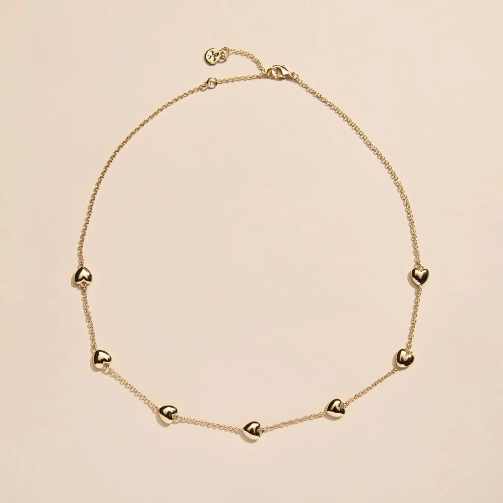 Heart Delicate Saturn Chain Necklace | Nickel and Suede