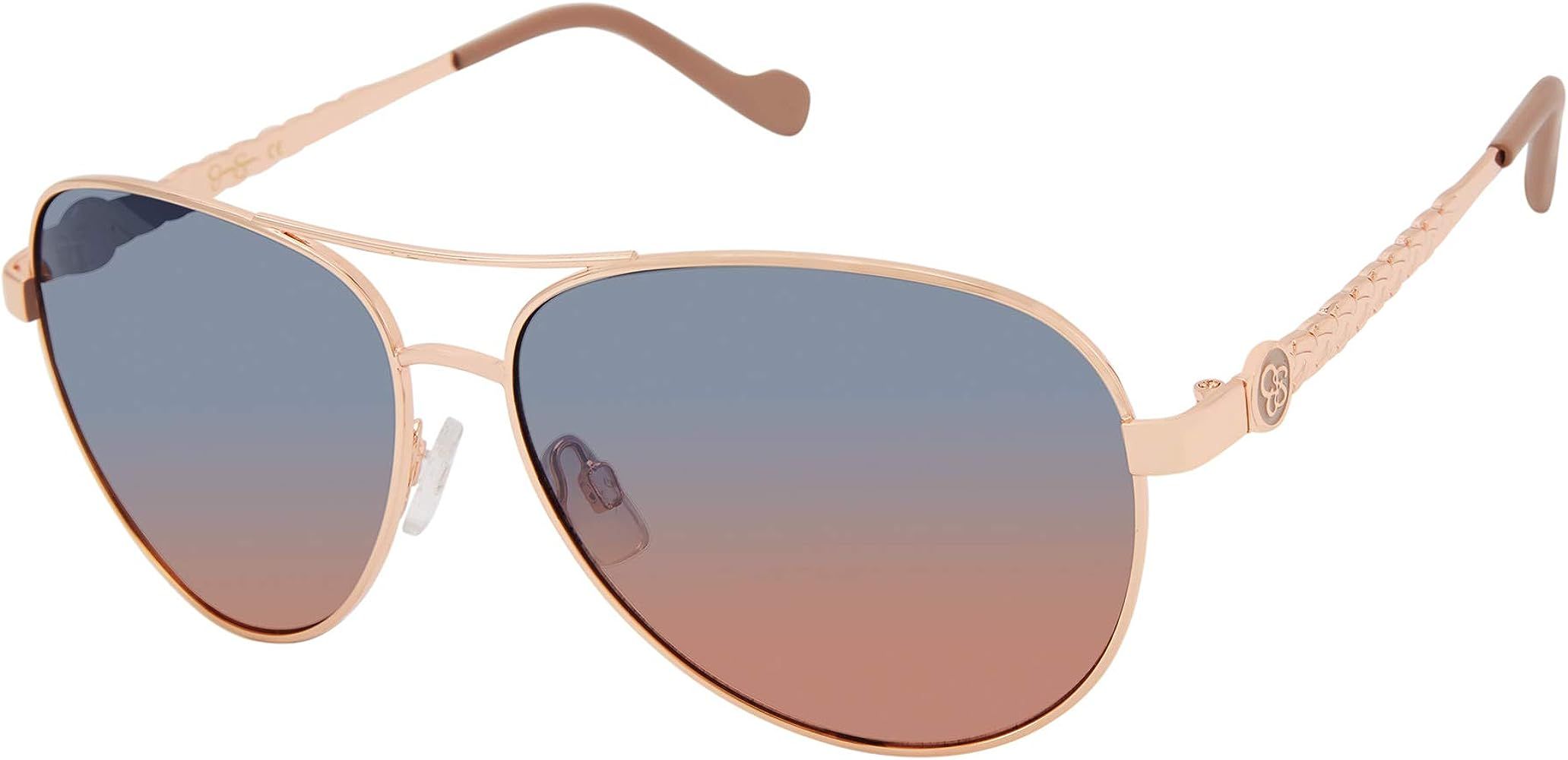 Jessica Simpson J5702 Stylish Metal UV Protective Women's Aviator Sunglasses. Glam Gifts for Women,  | Amazon (US)